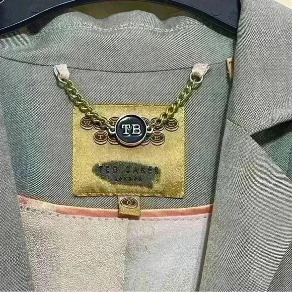 Ted Baker London Working Title Tailored Jacket Blazer Light Gray size 0 Wool - Picture 2 of 16